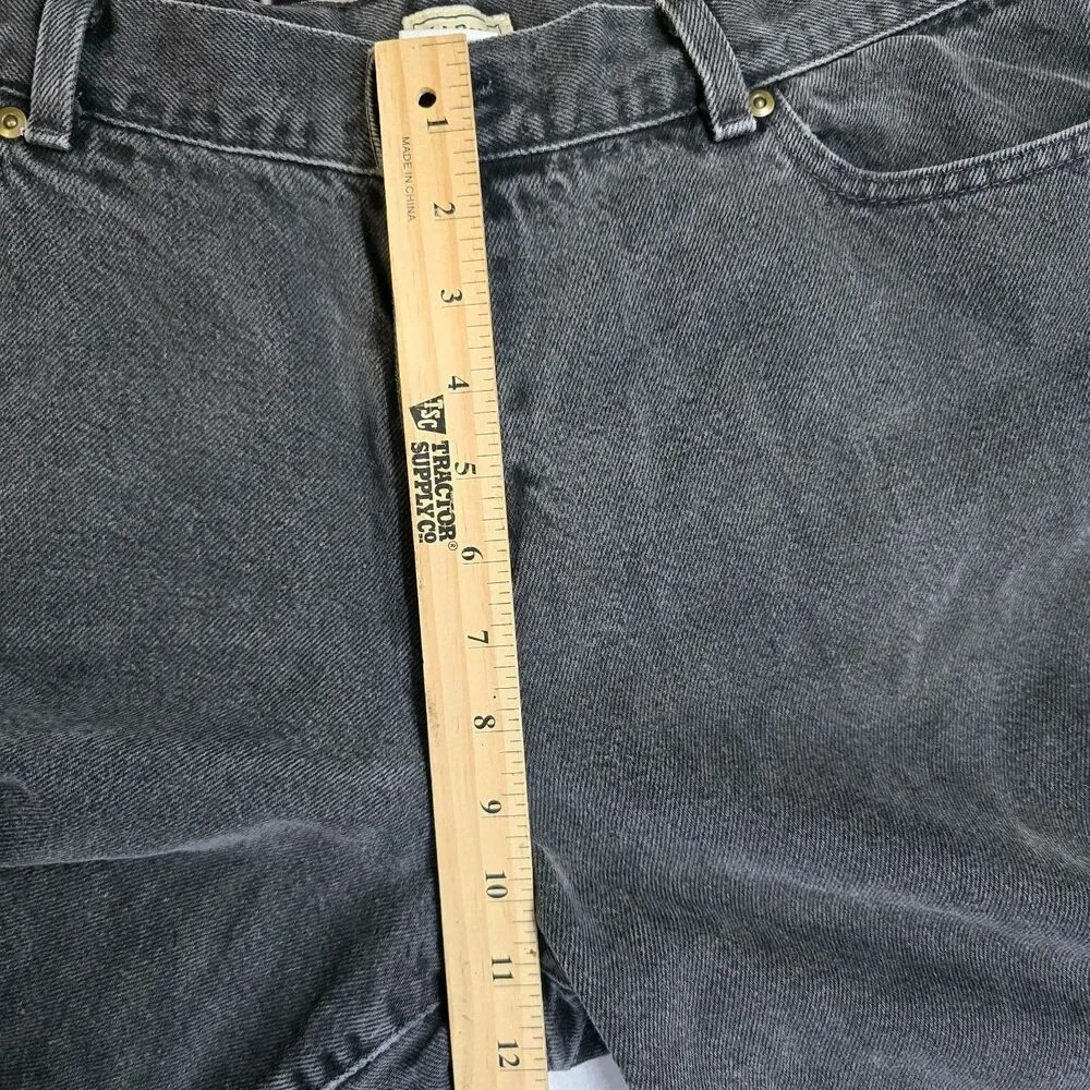 LL Bean Jeans Classic Womens 18 Petite Charcoal Black Denim Mom Cowgirl Y2K - Picture 8 of 10